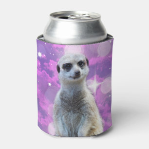 Schimmernder Charme: Meerkat auf rosa Bokeh Hinter Dosenkühler