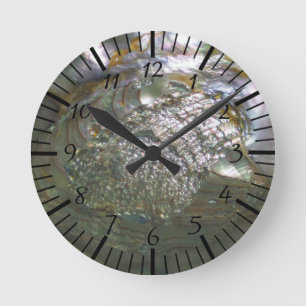Schimmernder OhrschneckeSeashell, schöne Natur Runde Wanduhr