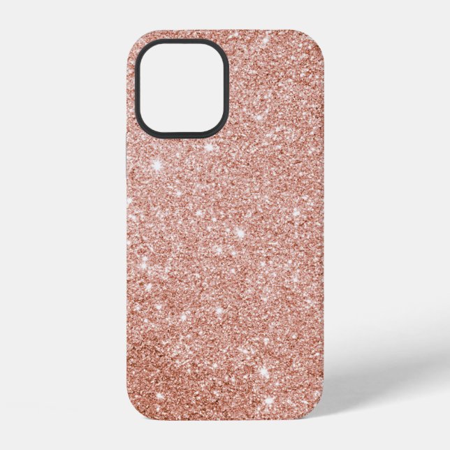 Schimmernder Rosa Blush iPhone 12 Hülle (Rückseite)