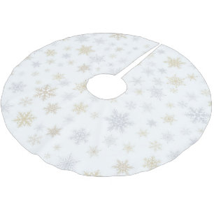 Schimmernder Schnee Polyester Weihnachtsbaumdecke