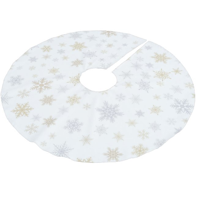 Schimmernder Schnee Polyester Weihnachtsbaumdecke (Schrägansicht)