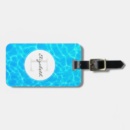 Schimmerndes Blue Pool Water Reflections Foto Gepäckanhänger