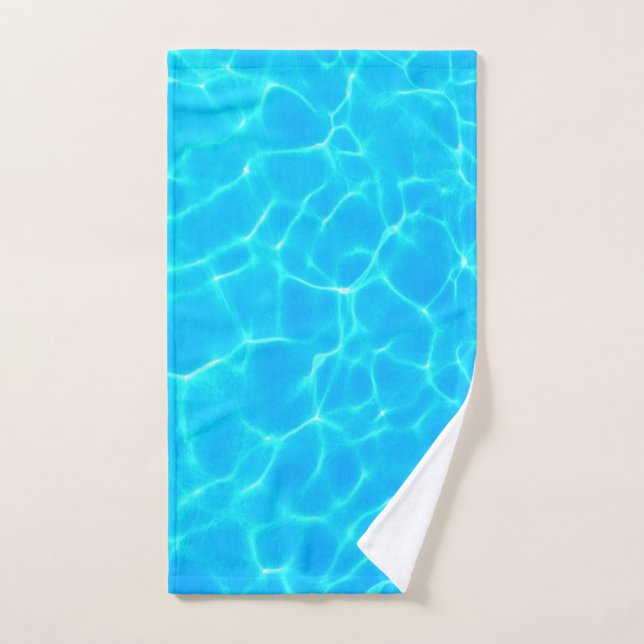 Schimmerndes Blue Pool Water Reflections Foto Handtuch (Handtuch)