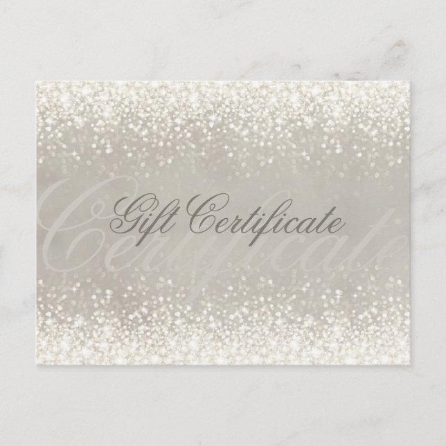 Schimmerndes Glitzer Gray-Geschenkgutschein Postkarte (Vorderseite)