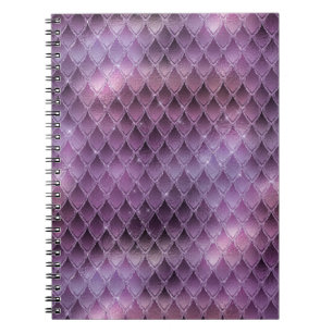 Schimmerndes Lila Ombre & Glitzer-Drachenschuppen Notizblock
