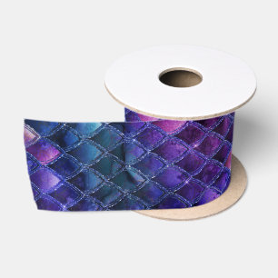 Schimmerndes Lila Ombre & Glitzer-Drachenschuppen Satinband