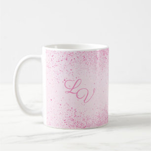 Schimmerrosa Glitzer Staub Kaffeetasse