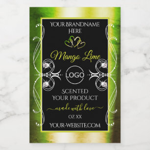 Schimmery Green Product Labels Logo Juwelen Black Lebensmitteletikett