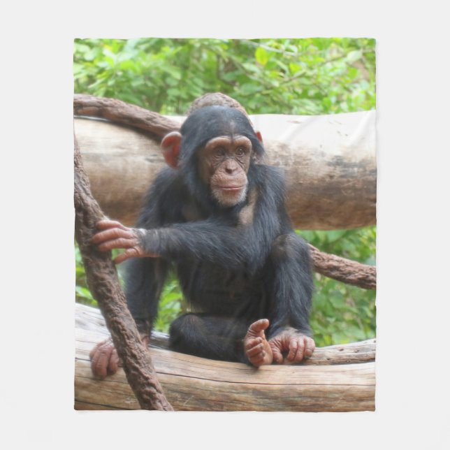 Schimpanse 001 fleecedecke (Vorderseite)