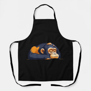 Schimpanse Adorable Süße Tier Schlafen Entspannen Schürze