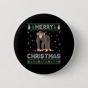 Schimpanse Animal Men Frauen Kinder Ugge Weihnacht Button