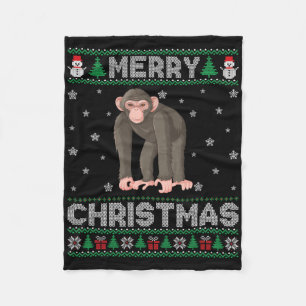 Schimpanse Animal Men Frauen Kinder Ugge Weihnacht Fleecedecke