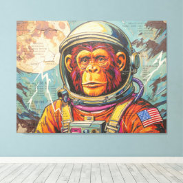 SCHIMPANSE-ASTRONAUT KOMMT NACH HAUSE-3 LEINWANDDRUCK