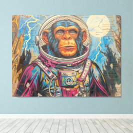 SCHIMPANSE-ASTRONAUT KOMMT NACH HAUSE-5 LEINWANDDRUCK