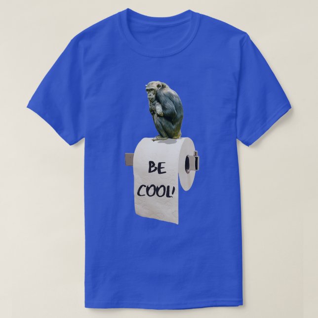 Schimpanse auf Toilettenpapier T-Shirt (Design vorne)