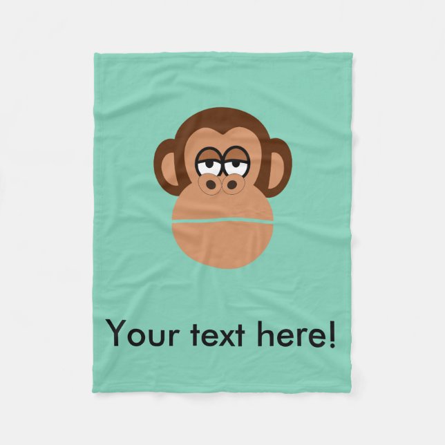 Schimpanse-Cartoon Fleecedecke (Vorderseite)