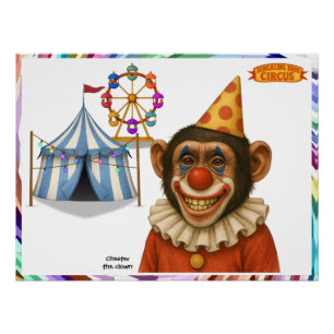 Schimpanse-Clown Chester Poster