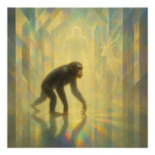 Schimpanse in der Prism Light Hall – GeoWild Art Poster