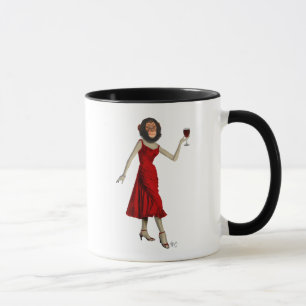 Schimpanse mit Wein Tasse