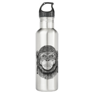 Schimpanse-Motorrad-Reiter Edelstahlflasche