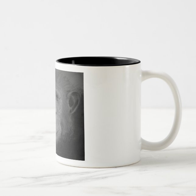 Schimpanse-Tasse Zweifarbige Tasse (Rechts)