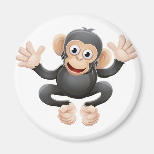 Schimpanse-TierCartoon-Charakter Magnet