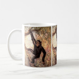 Schimpanse von CE Swan, Vintage wilde Dschungeltie Kaffeetasse