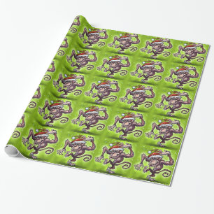Schimpanse Weihnachten Geschenkpapier