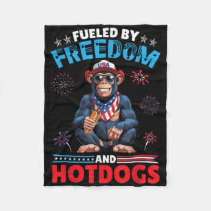 Schimpansen - Amerika mit Freiheit und Hotdogs - 4 Fleecedecke