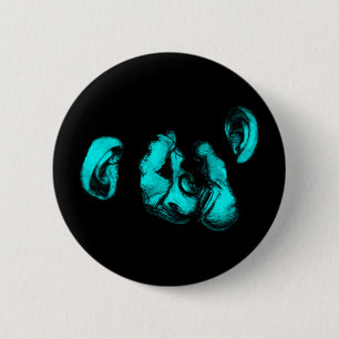 Schimpansen küssen : neon türkis button