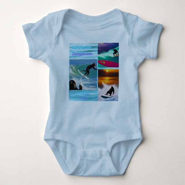 Schimpansen Surffotografie Collage, Baby Bodysuit Baby Strampler (Vorderseite)