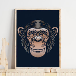 Schimpanze African Print | Schimpanze Tierwerbung Poster