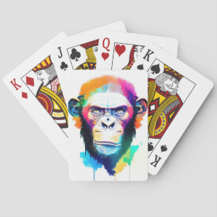 Schimpanzee Ape Wildnatur Tierfarbenschmerzen Spielkarten