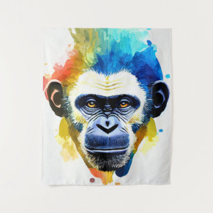 Schimpanzee Ape Wildnatur Tierfarbenschmerzen Wandteppich