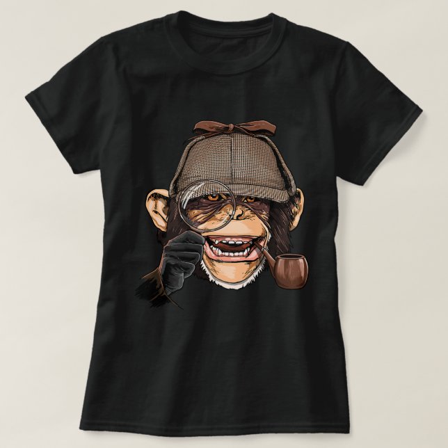 Schimpanzee Detection Great Ape Chimp Primat Anima T-Shirt (Design vorne)
