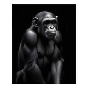 Schimpanzee Wildlife Majestic Nature Life Poster