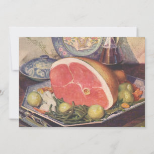 Schinken-Dinner mit grünen Bohnen und Kartoffeln i