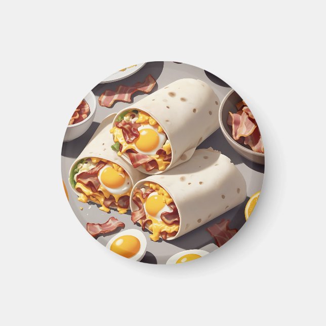Schinken-Ei-Käse-Frühstückswrap Magnet (Vorne)
