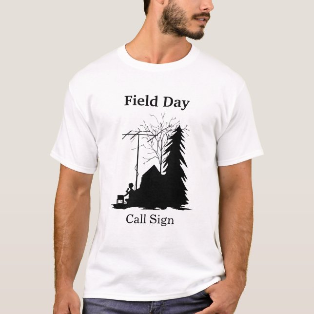 Schinken-Radio-Feld-TagesSilhouette-T-Shirt T-Shirt (Vorderseite)