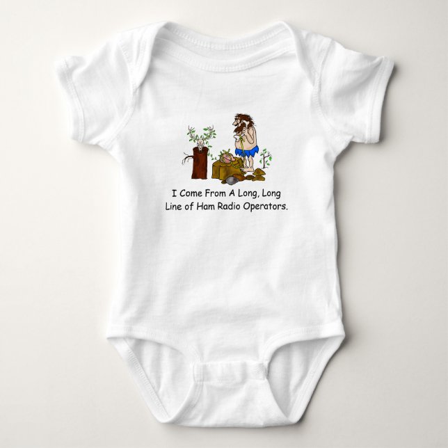 Schinken-Radio-Genealogie-Baby-T - Shirt (Vorderseite)