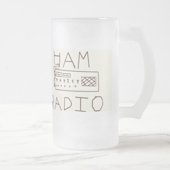 Schinken-Radio-Rufzeichen-Tasse Mattglas Bierglas (Rechts)