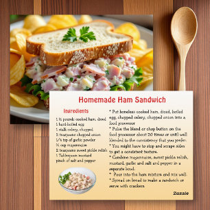 Schinken-Salat-Rezeptkarte Postkarte