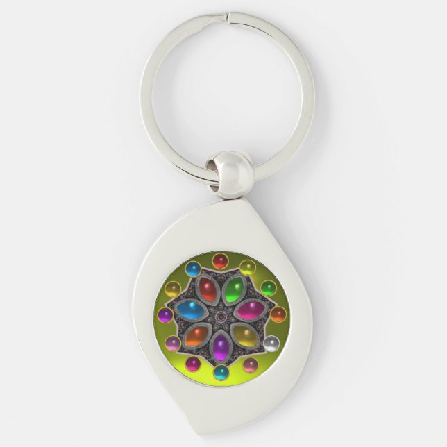 SCHINKSTAR MIT FARBEN GEMSTONES, Gelb Schlüsselanhänger (Vorderseite)