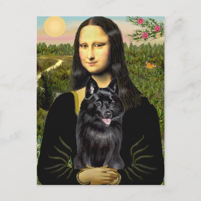 Schipperke 7 - Mona Lisa Postkarte (Vorderseite)