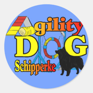 Schipperke Agility Geschenke Runder Aufkleber