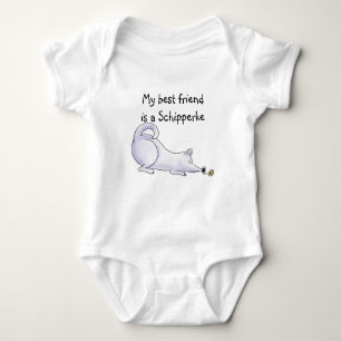 Schipperke Dog Cartoon Baby Strampler