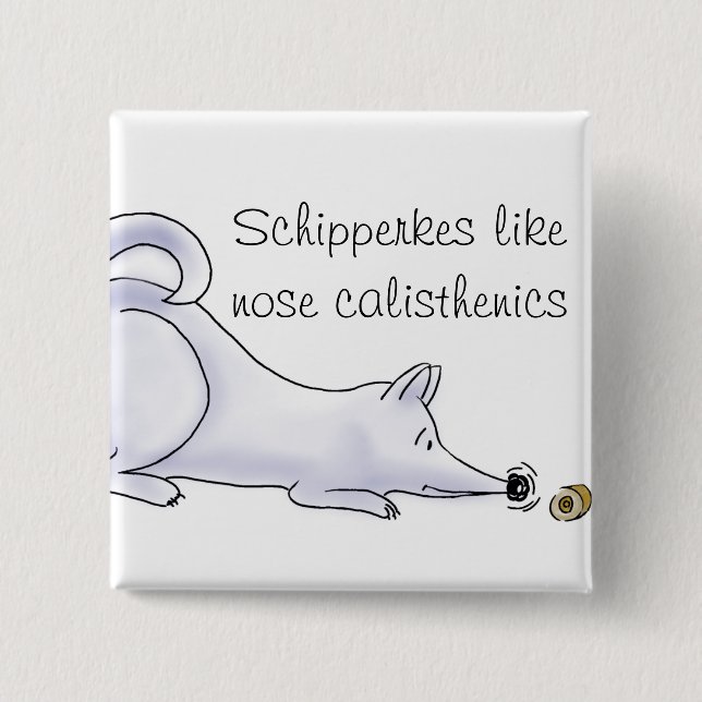 Schipperke Dog Cartoon Button (Vorderseite)