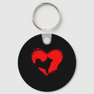 Schipperke Dog Herzform Valentine Dog Liebhaber Schlüsselanhänger