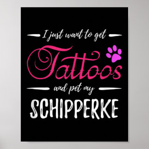Schipperke Dog Lover Tattoo Funny Dog Mama Gift Id Poster