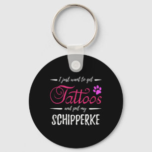 Schipperke Dog Lover Tattoo Funny Dog Mama Gift Id Schlüsselanhänger